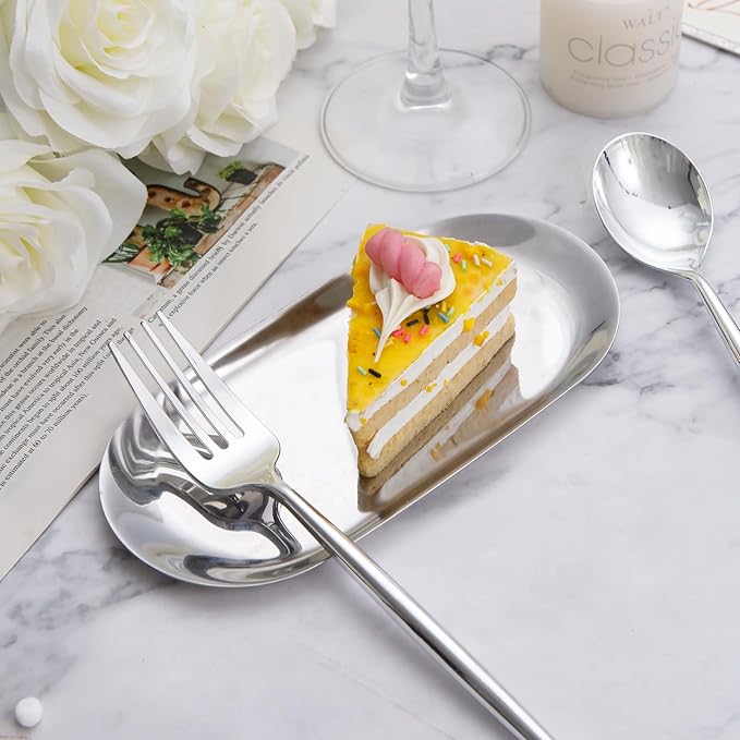 SUT 200Pcs Plastic Silverware,Plastic Spoons and Forks, Disposable Silverware,Silver Plastic Silverware, Disposable Forks and Spoons, Includes 100 forks, 100 spoons for Party, Birthday, Wedding