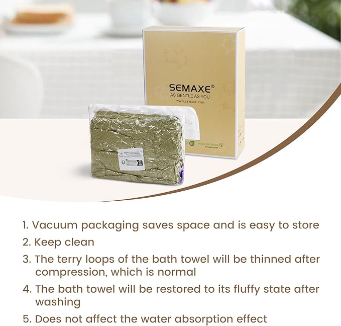 SEMAXE White Bath Towels Set of 4, 100% Cotton Luxury Bathroom Towels, Soft, Absorbent, and Quick-Drying, 55"x27", Perfect for Hotels, Gyms, and Spas