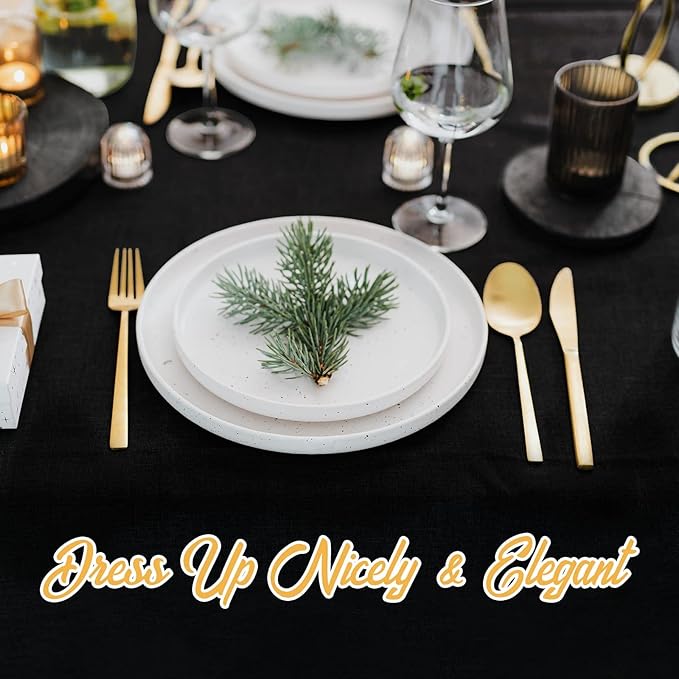 BRILLMAX 8 Pack Black Tablecloths for 6 Foot Rectangle Tables 60 x 102 Inch - 6ft Rectangular Bulk Linen Polyester Fabric Washable Cloth Cover for Wedding Reception Banquet Birthday Party