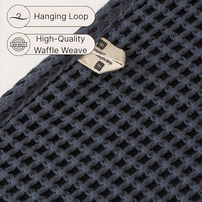 Premium Oversized Waffle Bath Towel Pack of 2 Extra Large 35x71 inch - 100% Turkish Cotton, Waffle Weave, Quick Dry, Lint Free, Thin Bath Sheet Towel (Anthracite, Set of 2 Bath Towels)