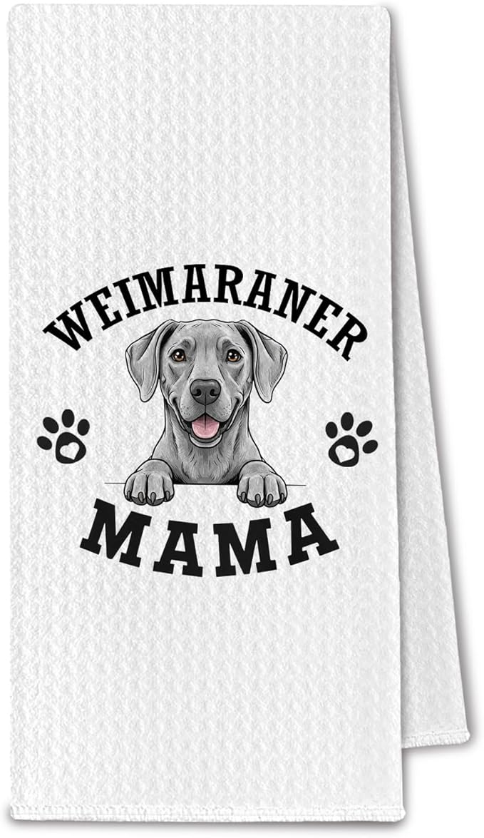Weimaraner Kitchen Towels, Dog Mama Weimaraner Gifts for Women & Dogs Moms, Dog Lover Gifts Decorative Hand Towels for Bathroom, 16x24 Inch