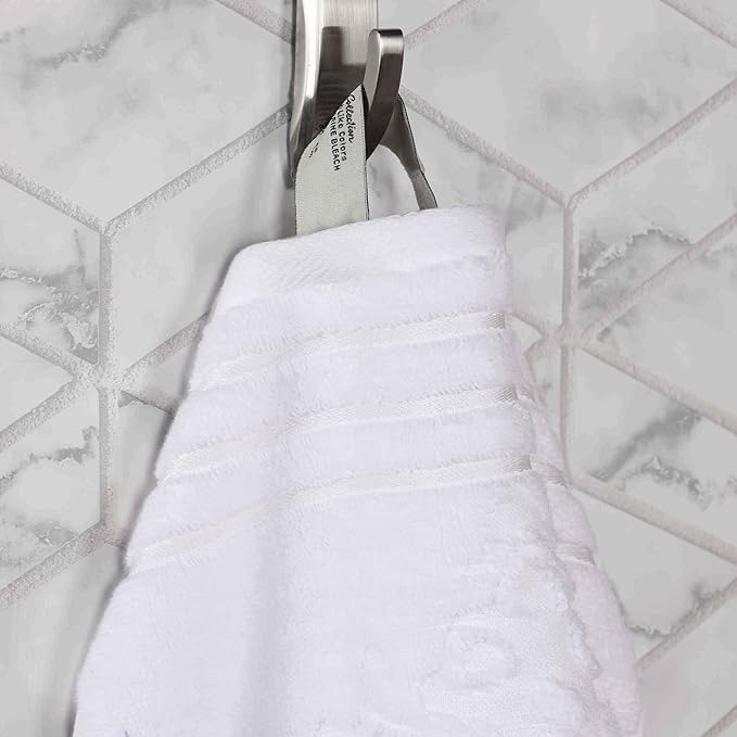 Superior Cotton 9 Piece Assorted Floral Towel Set, Includes 3 Bath, 3 Hand, 3 Washcloth/Face Towels, Quick Dry, Home Essentials, Shower, Spa, Luxury Plush Soft Absorbent Towels, Zero Twist, White