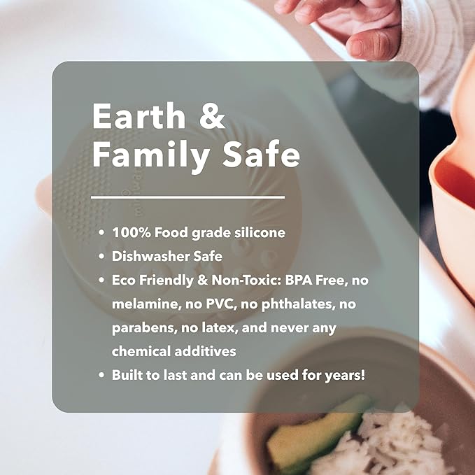 Miniware Sensory Baby Bowl - Sage - Silicone Bowls for baby to Combine Mealtime with Sensory Development - 100% Food Grade Silicone Baby Bowls - BPA Free, Non-Toxic Todddler Bowls