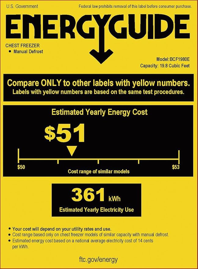 BLACK+DECKER 19.8 Cu. Ft. Chest Freezer, Deep Freezer with Top Opening, Freezer Chest with 4 Removable Storage Baskets, Mechanical Temperature Control, Manual Defrost, R600a Refrigerant,BCF1980E,White