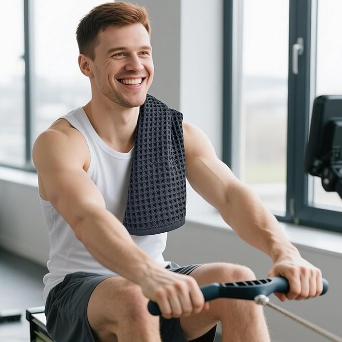 Jacquotha Waffle Hand Towel Set (5 Colors) – Cotton Soft Lint-Free Quick Drying Towels for Family, Bathroom, Gym, Spa, Kitchen, 13” x 29”