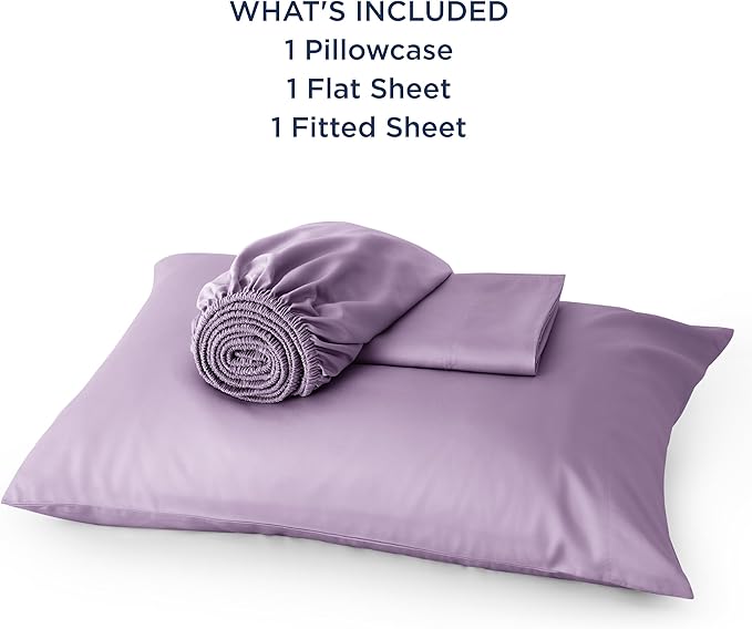 Bedsure Cooling Sheets Twin XL, Rayon Derived from Bamboo, Breathable & Soft Twin XL Sheet Sets, Deep Pocket Up to 16 Inches, Hotel Luxury Silky Dorm Bedding for Hot Sleepers, Lilac