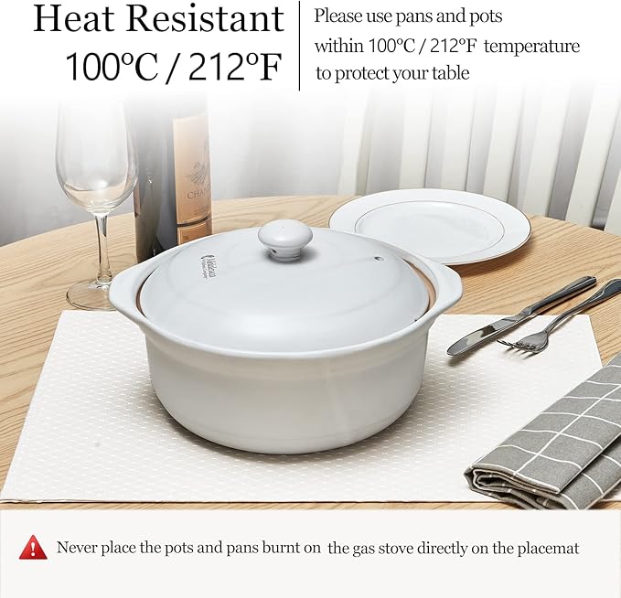 Place Mats Set of 8 – Rectangle Rectangular Waterproof Fabric Polyester Cloth Washable Wipeable Heat Resistant Placemats for Kitchen Dining Dinner Table Indoor 13 x 19 Inch Ivory