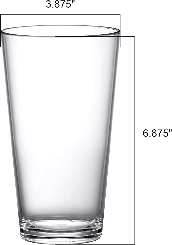 Amazing Abby - Serenity - 30-Ounce Plastic Tumblers (Set of 6), Iced-Tea Drinking Glasses, All-Clear Reusable Cups, Stackable, BPA-Free, Shatter-Proof, Dishwasher-Safe