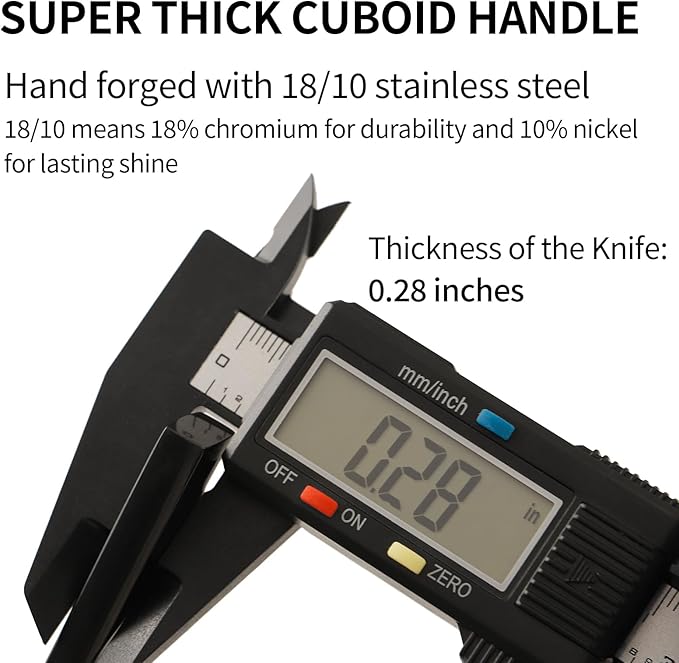 Stainless Steel Flatware Set Hand Forged 18/10 Silverware Set Mirror Black Cutlery Set with Cuboid Handle Matte Finished 20 Pieces Home Event Use Wedding Housewarming Gift Service for 4