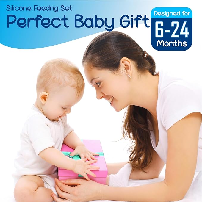 No-Mess Baby Feeding Set — Strong Suction Bowls + Soft Spoons (8-Piece) (Pink)