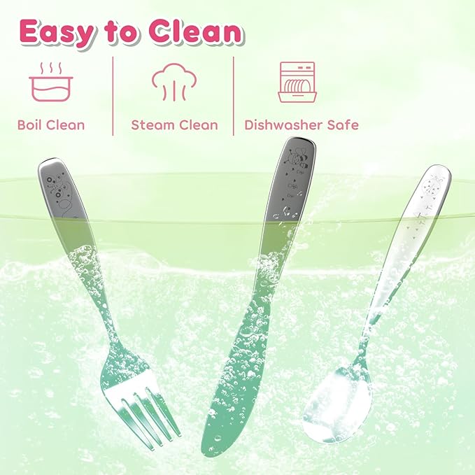 Lehoo Castle Kids Silverware, 6Pcs Toddler Utensils, Kids Utensils Includes Forks and Spoons, Knives, Toddler Silverware Stainless Steel (Insect)