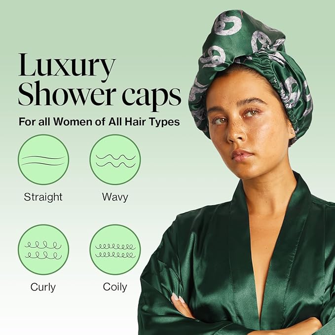 Kitsch x Harry Potter Satin Microfiber Hair Towel Wrap for Women - Super Absorbent, Quick Dry, Anti-Frizz, for Long & Short Hairs, Turbans for Women, Hair Wrap, Gifts for Mom - Slytherin