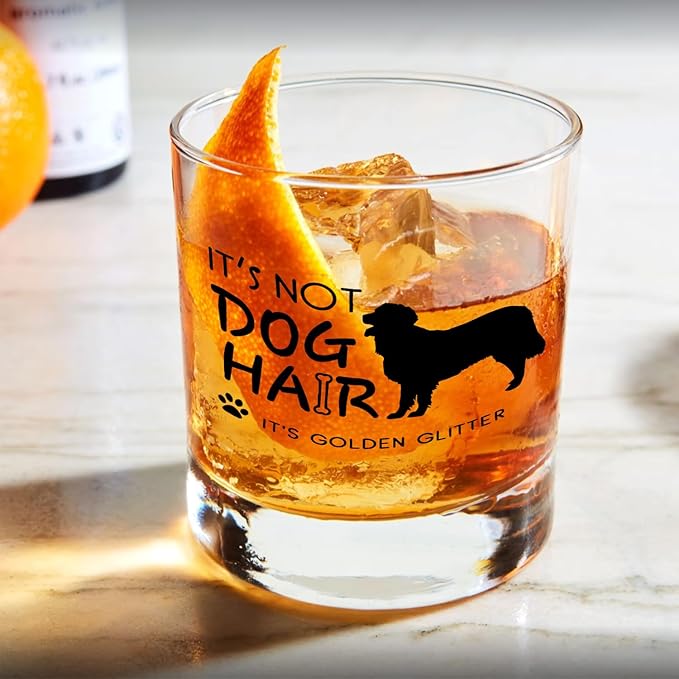 Golden Retriever Gifts Whiskey Glasses 10 oz, Gifts for Golden Retriever Lovers, Funny Dog Old Fashioned Rocks Glasses Cup for Women Men Drinking Scotch Bourbon Liquor