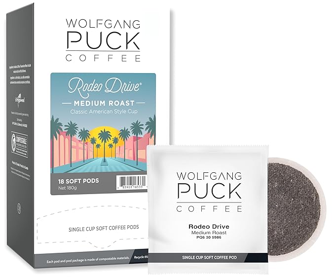 Wolfgang Puck Coffee 9.5 Gram Pods, Rodeo Drive, 18 Count