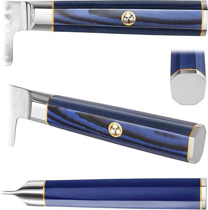 Cangshan KITA Series 4-Piece Fine Edge Steak Knife Set With Ash Wood Box, High Carbon X-7 Damascus Steel, 501509 (4pc)