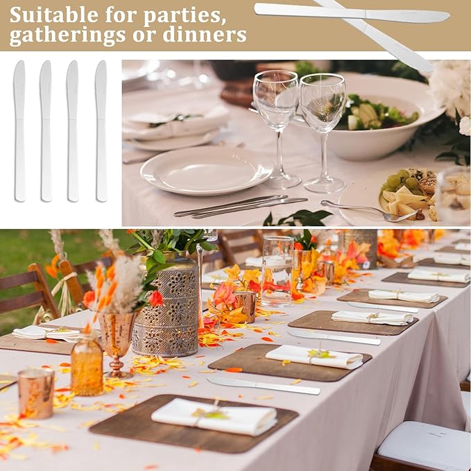 72 PCS Dinner Knifes Set - Windsor Stainless Steel Table Knives 8.7 Inch with Dishwasher Safe Butter Knives,Metal Butter Knofe,Dinner Knife Silverware for Home,Kitchen or Restaurant