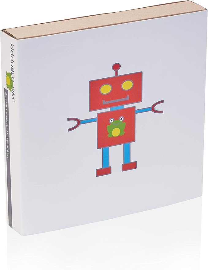 Kids Stainless Steel Utensil Set | Premium #304 (18/8) | Robot Design | 5-piece Set: 2 Spoons, 2 Forks, & 1 Butter Knife | Safe & Durable for Toddlers and Children | by Kiddobloom