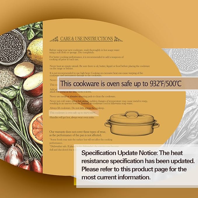 Turkey Roaster Pan 18in Roasting Pan With Lid Enamel Carbon Steel Roaster Pot with 16in Inner Diameter,18 Pound Large Capacity High Temperature Resistance Oval Cookware