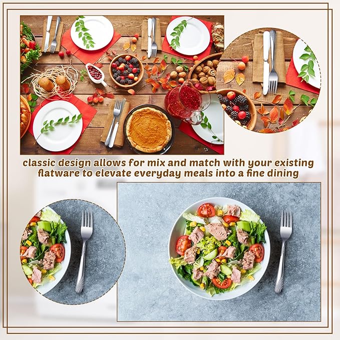 Minatee 150 Pcs Metal Dinner Forks Bulk Set 6.9 Inches Stainless Steel Forks Silverware Flatware Salad Cutlery Mirror Polished for Home Kitchen Restaurant Eating Silverware Utensils