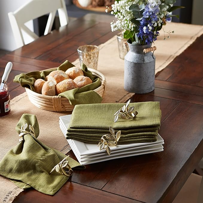 DII Variegated Tabletop Collection, Napkin Set, 20x20, Olive Green, 6 Piece