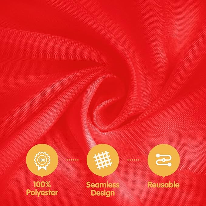 BRILLMAX 6 Pack Red Tablecloths for 8 Foot Rectangle Tables 60 x 126 Inch - 8ft Rectangular Bulk Linen Polyester Fabric Washable Cloth Cover for Wedding Reception Banquet Birthday Party