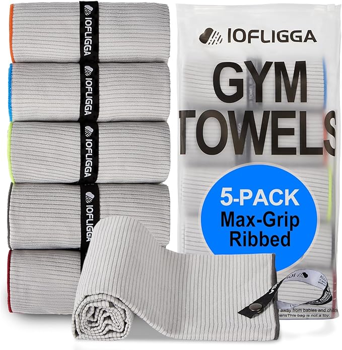 5 Pack Microfiber Gym Towels – Quick Dry, Super Absorbent, Lightweight & Compact Sweat and Workout Towels for Travel, Camping, Hot Yoga, Beach, and Sports (16 * 32" (5 Pack))