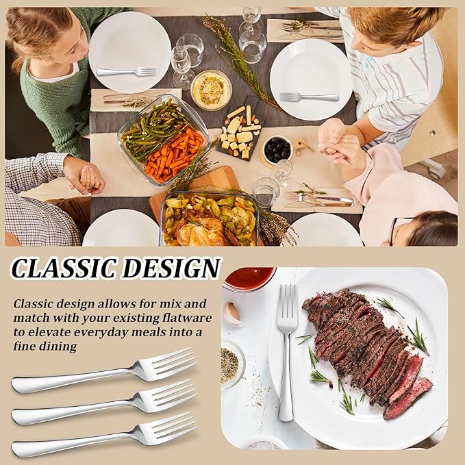 120 PCS Dinner Fork Set - Windsor Stainless Steel Silverware Fork 7.1 Inch with Dishwasher Safe Flatware Forks for 120, Table Forks for Home, Kitchen or Restaurant