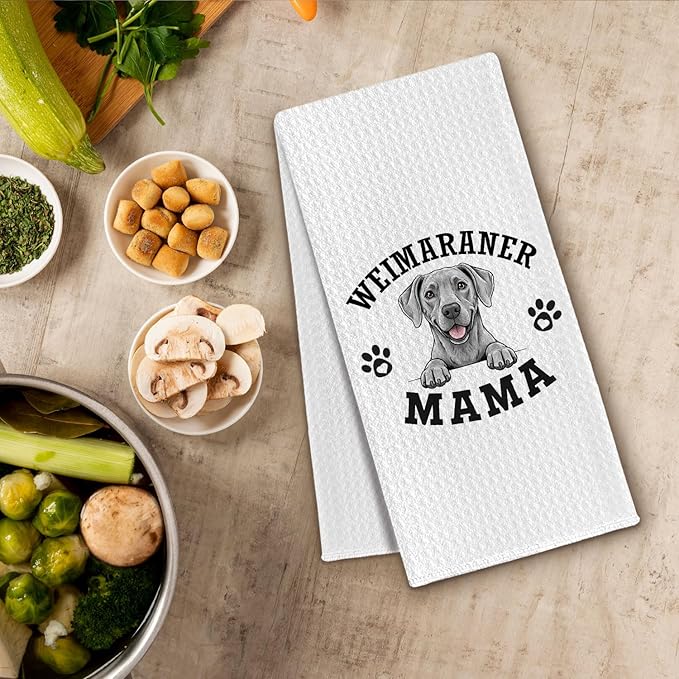 Weimaraner Kitchen Towels, Dog Mama Weimaraner Gifts for Women & Dogs Moms, Dog Lover Gifts Decorative Hand Towels for Bathroom, 16x24 Inch