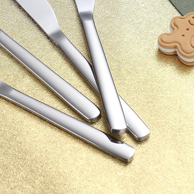 Steak Knives Set 12 Piece, Premium Stainless Steel 6 Dinner Forks and 6 Dinner Knives Set, Steak Knives Steak Forks for 6 Person, Mirror Polish, Dishwasher Safe (Shiny Silver)