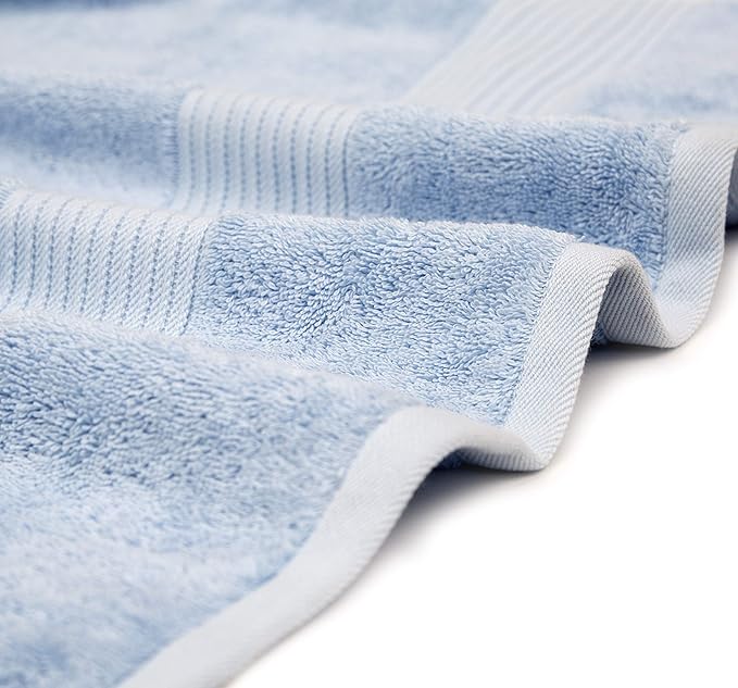 Luxury Oversized Bath Towels | Hotel Quality | Soft & Highly Absorbent |Quick Dry | 650 GSM Bath Sheets| Combed Cotton | Thick & FluffyBathroom Towels | Sky Blue - 4 Pack