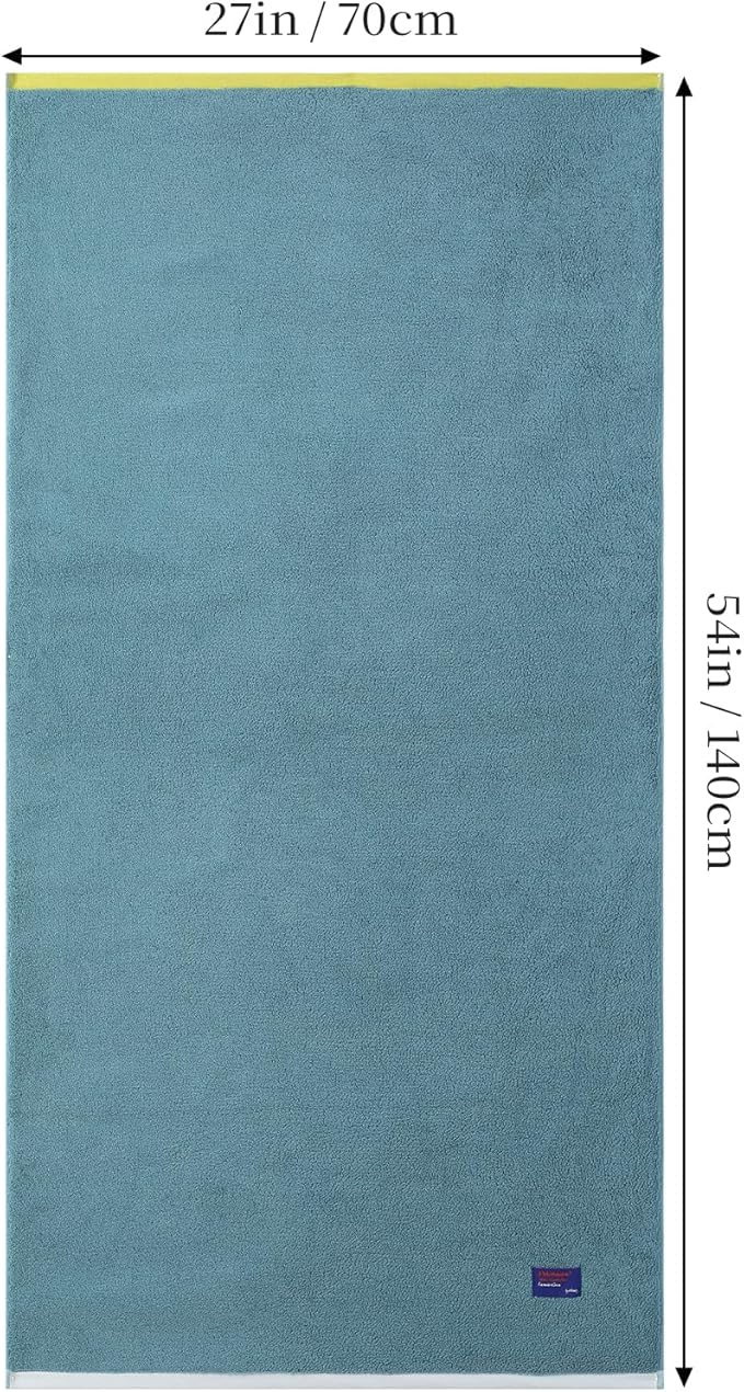 REDKISS 2 Pack 100% Cotton Bath Towels with Luxury Embellished Border Design, Oversized 27 x 54 Inches & 600 GSM Ultra Soft Bath Towel Set, Quick to Dry Towels for Bathroom, Gym, Spa, Hotel, Sky Blue