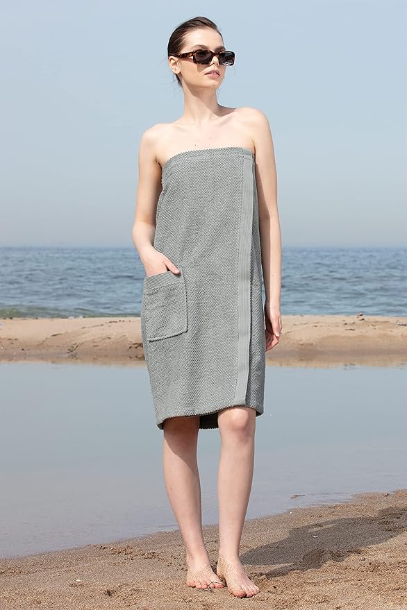 SEYANTE Spa Towel Wrap for Women - 100% Turkish Cotton Body Towel Wraps with Adjustable Closure - OEKO-TEX® Certified
