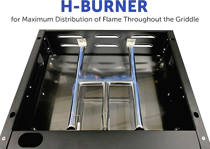 Flame King 17-inch Flat Top Griddle for BBQ Grill w/Regulator, Propane Gas Griddle for RV Pullout Kitchen