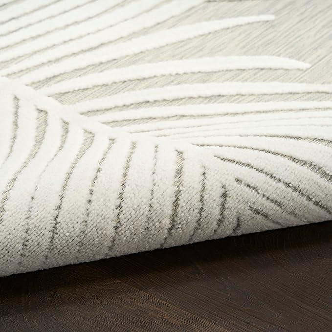 Nourison Home Suncoast Grey 5'3" x 7'3" Area Rug - Easy Clean, Non Shedding, Bed Room, Living Room, Dining Room, Kitchen (5' x 7')