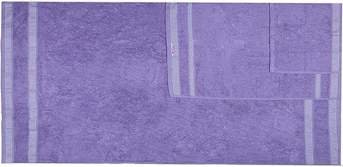 CASA COPENHAGEN Solitaire Designed in Denmark 600 GSM Hotel & Spa Decorative Kitchen & Bathroom Egyptian Cotton 6 Piece Towel Set, Includes 2 Bath Towels 2 Hand Towels 2 Washcloths – Purple Rose