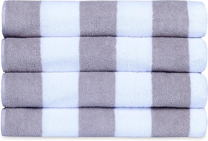 Casa Lino Large Beach Towel Set - Beach Towels Oversized - Highly Absorbent & Quick Dry Pool Towels - Soft 100% Cotton Large Bath Towel Set - 60" x 30" - Pack of 4 - (Mocha Brown)