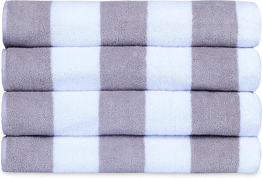 Casa Lino Large Beach Towel Set - Beach Towels Oversized - Highly Absorbent & Quick Dry Pool Towels - Soft 100% Cotton Large Bath Towel Set - 60" x 30" - Pack of 4 - (Mocha Brown)