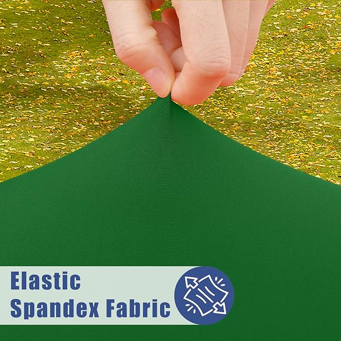 Round Spandex Tablecloth, Elastic Fitted Waterproof Tablecloths for 57"-68" Tables, Stretch Washable Picnic Table Cover for Camping, Dining, Indoor and Outdoor, Emerald Green