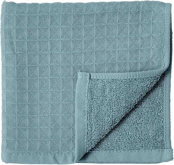 UCHINO Waffle Twist Cotton Weave Washcloth Towel for Bathroom Lightweight Absorbent Quick Dry Honeycomb Texture Solid Terry Loop Reverse 13" x 13", 1 Wash Cloth, Orchid Purple