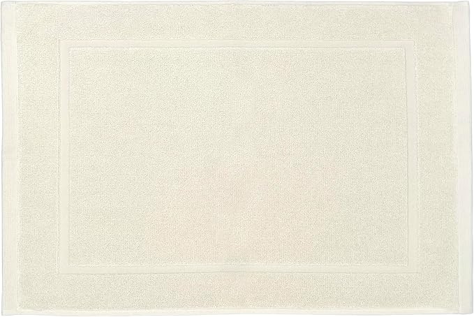 Lincoln & Palm 1-Piece Turkish Cotton Bath Mat - Soft, Plush, and Absorbent - 1000 GSM Thick Luxury Spa and Hotel Style - No Rubber Backing - Silver-Infused SILVERbac (1 Piece Bath Mat, Ivory)