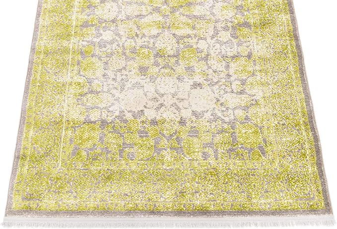 Unique Loom Traditional Classic Intricate Design with Distressed Vintage Detail, Area Rug, 4' 0 x 6' 0 Rectangular, Light Green/Gray
