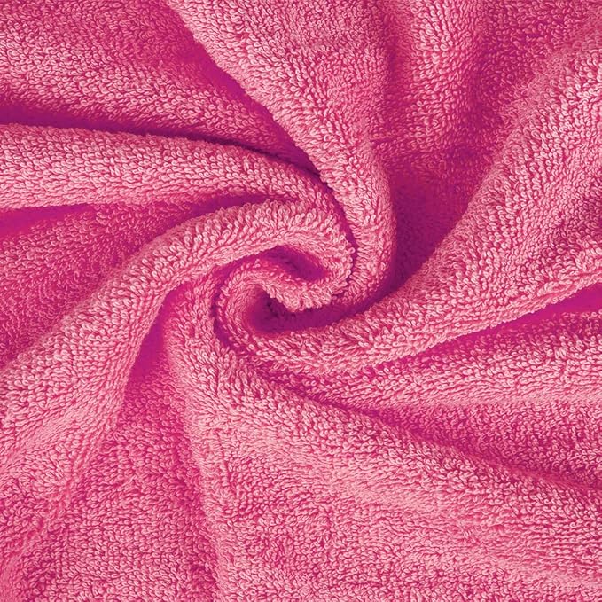 CASA COPENHAGEN Solitaire Mix 6 Pieces Towel Set- Grey Violet + Pink, 600 GSM 2Bath Towel 2Hand Towel 2Washcloth, Designed in Denmark Made of Soft Egyptian Cotton for Bathroom, Kitchen & Shower