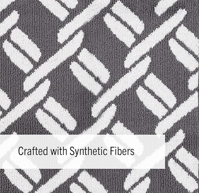 Nautica – Runner Rug | Indoor Runners for Hallways and Entry Rugs| Non-Slip and Non-Skid Entry and Kitchen Door Mat| Machine Washable Entryway Carpet Rugs |26” x 96” |Chain Dark Grey