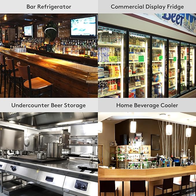 BODEGACOOLER Back Bar Cooler With 2 Glass Doors,Under Counter Back Bar Refrigerator 7.4 Cu.Ft with LED Lighting,Commercial Display Beverage Cooler for Beer,Soda Drinks,Wine