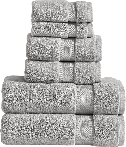 Modern Threads Luxury 6-Piece Quick-Dry Towel Set – Plush & Ultra-Absorbent for Spa-Like Experience, Cloud