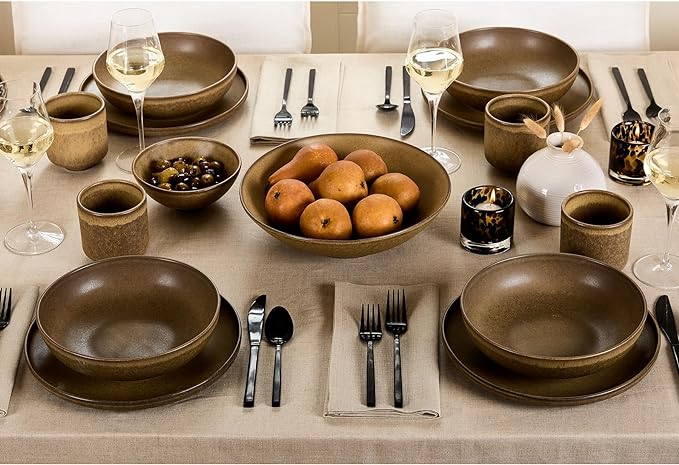 Solino Home Natural Linen Tablecloth 52 x 52 Inch - 100% Pure Linen Square Table Throw - Fete, Machine Washable Table Cloth for Holiday, New Year