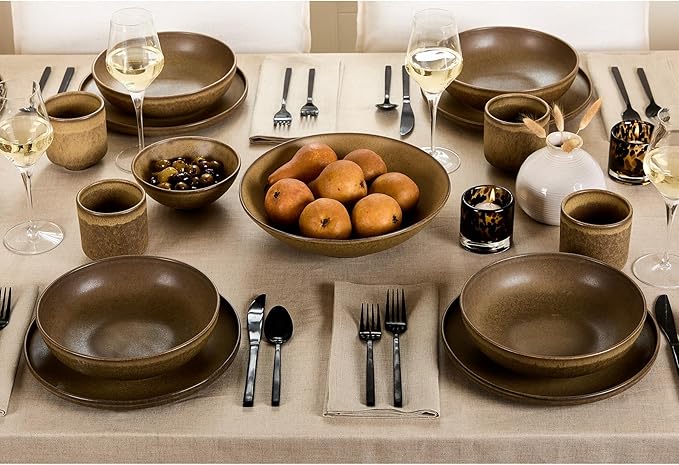 Solino Home Linen Natural Tablecloth 60 x 90 Inch - 100% Pure Linen Rectangular Tablecloth - Machine Washable Table Cloth for Holiday, New Year - Fete