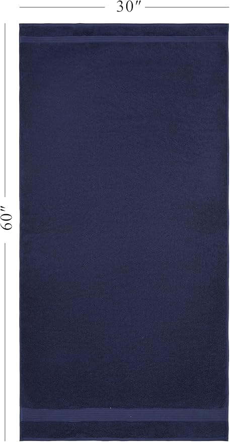 Ozdilek 6-Piece Bath Towel Set, 2 Bath, 2 Hand, 2 Wash, 100% Cotton Turkish Towels, 2 Bath Towels (30x60/550 GSM), 2 Hand Towels (16x30/575 GSM), 2 Washcloths (13x13/600 GSM) (Navy Blue)