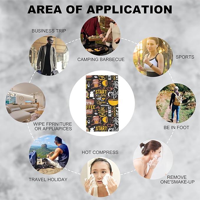 Hand Towels Set of 2 Coffe Towels for Bathroom Soft Absorbent Decorative Hand Bath Towels Dish Towels for Kitchen Sports Gym Yoga Home Decor 14 x 28 in