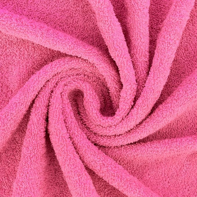 CASA COPENHAGEN He & She 6 Pieces Towel Set- Dusty Blue + Pink, 550 GSM 2 Bath Towel 2 Hand Towel 2 Washcloth, Designed in Denmark Made of Soft Egyptian Cotton for Bathroom, Kitchen & Shower